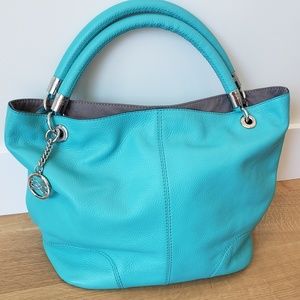 Lancel Paris French Flair Shopper Turquoise Aqua